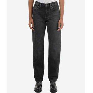 Acne Studios Blå Konst 1997 Used Black Metal Jeans 28 x 32​​